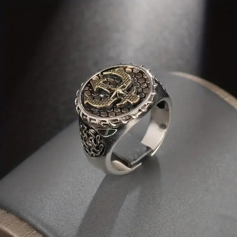 Retro Trident Open Ring Men's Biker Punk Jewelry Fashion Ring